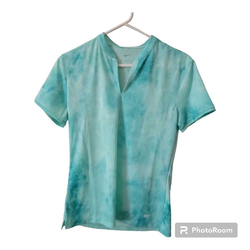 Nike dri fit aqua green blue tiedye shirt size S